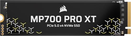 Corsair MP700 Pro XT 1 to NVMe M.2 PCIe 5.0 x4 SSD Ultra Rapide — Jusqu’à 14 900 Mo/s en Lecture, 14 500 Mo/s en Écriture, Architecture Gen5, NAND 3D TLC, Compatibilité DirectStorage pour PC Gaming