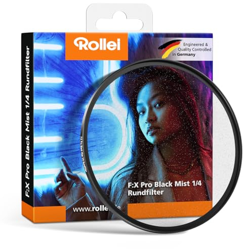 Rollei F:X Pro 49 mm Black-Mist Filter 1/4, Black Diffusion aus Professionelles Optisches Glas für Portraitfotografie Foto- und Videoaufnahme, Black-Mist-Diffusion-Filter-49mm