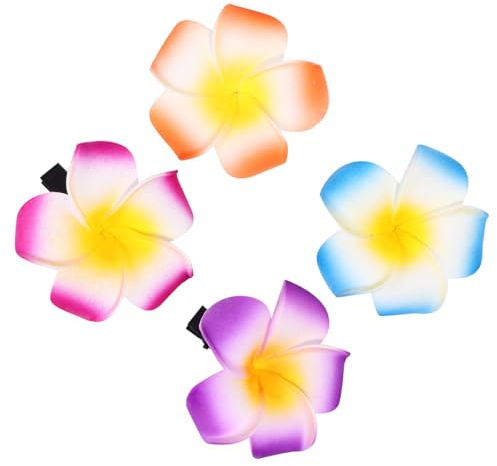 Supvox 18 Stück Hawaiianische Haarspangen mit Frangipani Blumen Langlebiger Haarschmuck für Strandpartys Junggesellinnenabschiede und Alltag Zufällige Farbe Zufällige Farbe