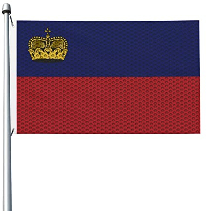 Flagge Von Liechtenstein Mit Tülle Farbflagge Perfekte Fahne Décor Für Innen Veranda Balkon 90X150Cm