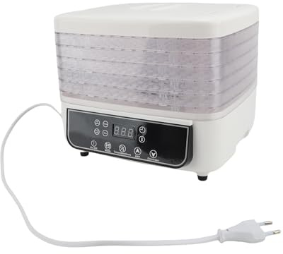 Riuulity Déshydrateur Alimentaire, 160 W 5 Plateaux écran LED déshydraté avec Minuterie, pour Friandises pour Chiens Séchés, Viande, Fruits, Légumes, Noix (Prise américaine)