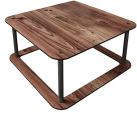 Hanah Home Modern Walnut Coffee Table, 70 x 38 x 70 cm | 100% MDF with Compressed Kraft Legs | Stylish Industrial Design for Living Room & Lounge