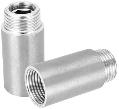 2 Stück Edelstahl Hahnverlängerung 1/2 Zoll, AG 1/2 x 40MM | DN15 x 40MM Verlängerung Fitting, 1/2 Zoll Gewindeverlängerung für Wasseranschluss, Anschluß Verlängerung für Heizung