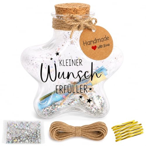 LEMONSTONE Geldgeschenke Geburtstag Flaschen Sternform mit Korken, Wunscherfüller Geldgeschenk, Kreative Geldgeschenke Verpackung für Geburtstag, Hochzeit, Konfirmation, Jugendweihe