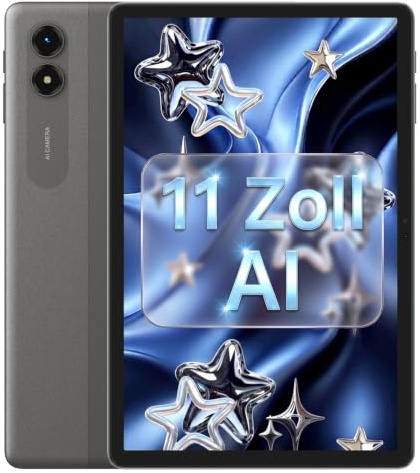 Android 16 AI Tablet mit Einem 11 Zoll 90Hz Bildschirm und 128 GB Speicher | 11 Inch Tablet for Study, Work and Family: 24GB RAM, T7250, 8000mAh, OTG Reverse Charge and 4-Year Warranty