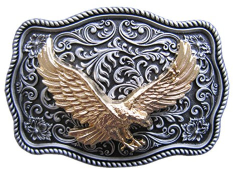 JEAN'S FRIEND New Vintage Silver Plating Western Cowboy Cowgirl Flowers Oval Belt Buckle Gürtelschnallen