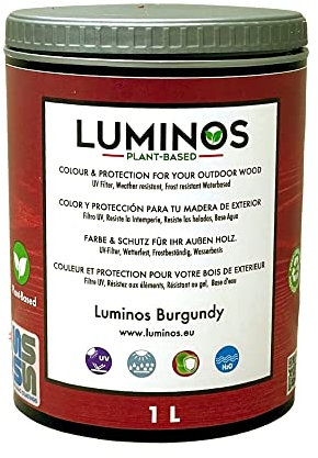 Luminos LUM1112 - BURGUNDY - Impregnante e finitura protettiva per legno bio. Lasur all'acqua - Borgogna 1L