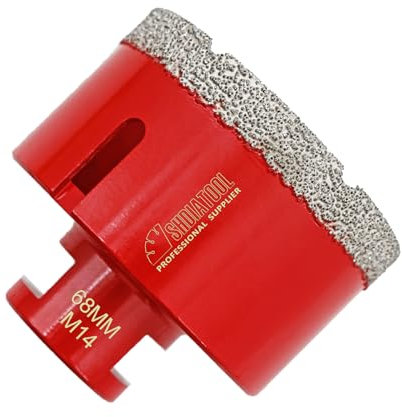 SHDIATOOL Diamant-Bohrkrone Durchmesser 68mm M14 Gewinde für Porzellan Fliese Keramik Granit Marmor Trockenbohren