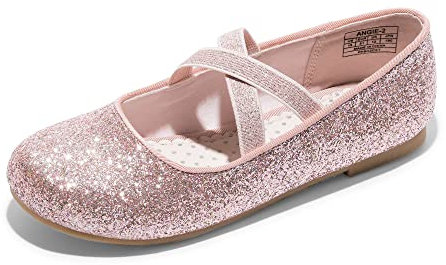 DREAM PAIRS Kids Ballerine Scarpe da Principessa Scarpe Eleganti da Ragazza di Fiori per Ragazze Festa di Nozze,Size 28,Rosa,Angie-2