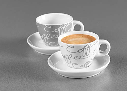 Flirt by R&B Espressotasse Cornello mit Untertasse 80ml Grey 2er Set
