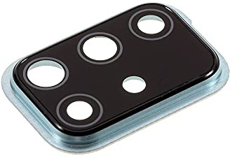 Kompatibel mit Samsung Galaxy A71 A715F SM-A715F/DS Glas Rückseite Objektivdeckel + Rahmen Ring Rear Kamera Back Kamera, nicht kompatibel mit Galaxy A71 A715FN Baby Blue