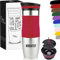 Milu Tazza termica da viaggio per caffè con incisione - 370ml 450ml - idea regalo personalizzata regalo di compleanno regalo di Natale per uomini donne mamma papà fidanzata (450ml, Rosso)