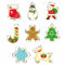 Moldes Galletas Navidad 8 piezas, molde para hornear de acero inoxidable -Papá Noel, copos de nieve, muñeco de nieve, árbol de Navidad
