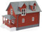 Evemodel 1pc N Scala 1:160 Modello Casa Residenziale Diorama Architettonico (rosso) Casa di Villaggio