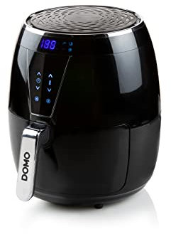 DOMO DO532FR Heißluftfritteuse XL - Überhitzungsschutz - Cool Touch - Airfryer mit Display - 4L - 1500W - Schwarz