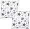 TupTam Kinder Kissenbezug Dekorativ Gemustert mit Hotelverschluss 2er Set, Farbe: Sterne Rosa/Schwarz, Größe: 80 x 80 cm