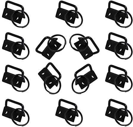 Schlüsselband Rohlinge, Wristlet Hardware, für DIY handgemachte Lanyards, Dekorationen, Schwarz, 40 Stück