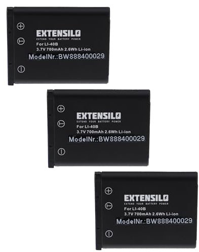 EXTENSILO 3x Battery Replacement for Kodak Klic-7006, LB-012 for Camera DSLR (700 mAh, 3.7 V, Li-ion)