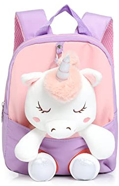 MIDSuN Kleiner Kinderrucksack mit Brustgurt Mini Backpack Jungen Vorschulrucksack Schulrucksack für Einhorn Rucksack Kindertasche für 2-5 Jährige Kindergarten Junge und Mädchen (Violett)