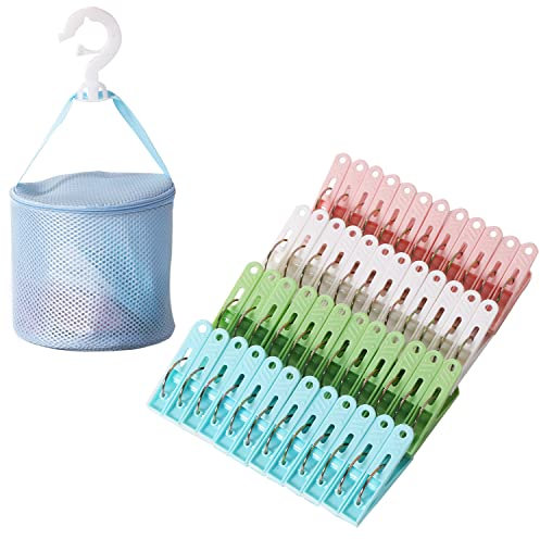 Clothes Pegs For Washing Line Pack of 48,Strong Grip Laundry Pegs for Windproof Supplies ,Rust Resistant pegs with bag for Home and Garden