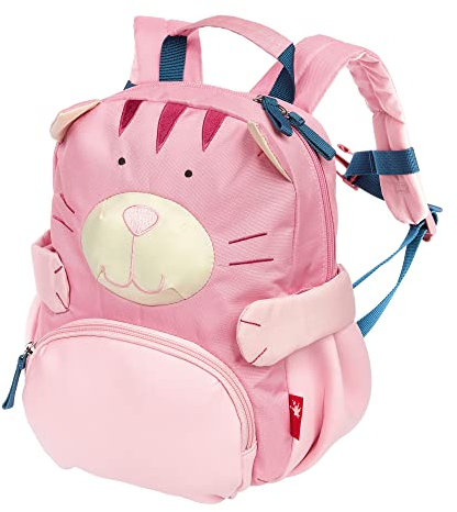 SIGIKID 25255 Kinderrucksack Katze, Kindergarten-Rucksack: robust, leicht, kindgerecht, für Kita, Krippe, Ausflüge, Freizeit, für Kinder von 2 - 5 Jahren, Rosa/Katze 29x26x14 cm, 5,2 l