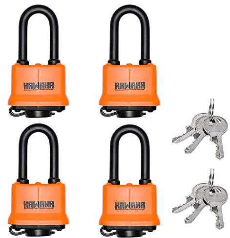 KAWAHA 91/40L-4P Wasserdicht laminierte Vorhängeschlösser mit Schlüssel (robuste Vorhängeschlösser, Anti-Schnitt, Hof, Outdoor & Indoor