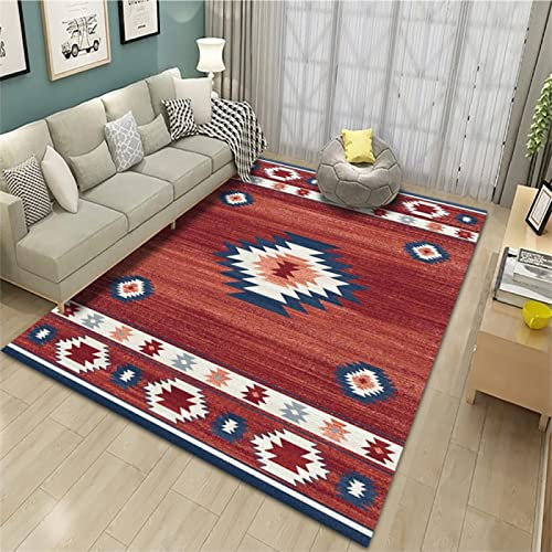 DJHWWD Babyzimmer Teppich Junge rot Kinder Zimmer Kinderteppich Geometrisches MusterSchlafzimmerwaschbar 120x160cm kinderzimmer teppiche Jungs