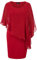 Hanna Nikole Womens Chiffon Overlay Dress Solid Color Batwing Dress Red M