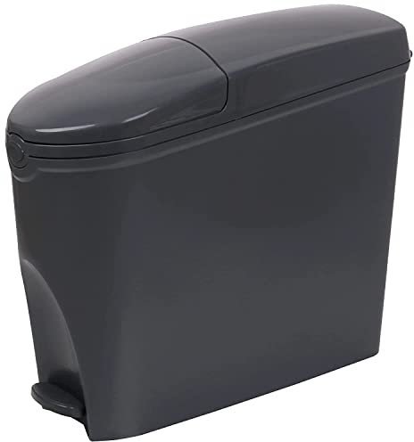 Pro-Kleen Sanitary Bin 20L Slimline Washrooms Toilets Hygienic Disposal Pedal Container Bins for Female Ladies And Baby Hygiene Products - 20 litres Grey