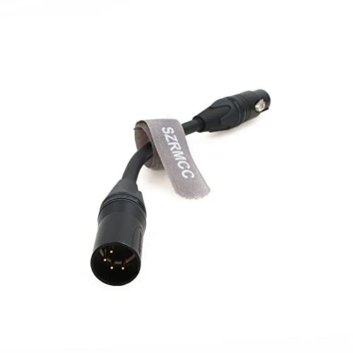 SZRMCC Cable de audio equilibrado XLR de 4 pines XLR macho a XLR hembra de 3 pines, cable de alimentación original DMX, cable de altavoz de micrófono de escenario, 20 cm (XLR original 4 macho-XLR 3