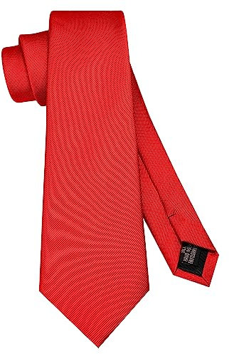 JEMYGINS Schmale Einfarbige Herren krawatte mit einer Vielfalt an Farben - 7cm Rot