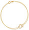 Maverton Herz Damen Armband Gold mit Doppelherzen + personalisierte Geschenkbox mit Gravur - Goldenes Herzarmband für Frauen - Länge: 18-21cm - 8 oder 14 Karat