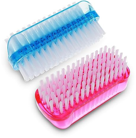 Amaxiu Lot de 2 brosses de nettoyage des ongles, brosse de nettoyage double face avec poils rigides en nylon pour nettoyer les cuticules, les ongles, les orteils, les ongles, les mains et les mains