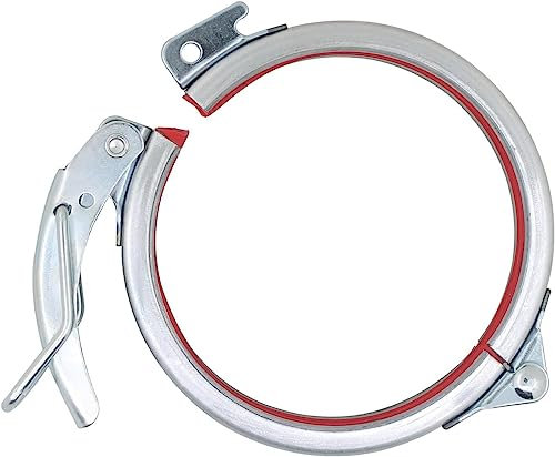 Hose Clips,Pipe Clamps,Barrel Clamp Ring SS/Galvanized 80-400mm Dia Adjustable Pipe Clamp Hose Clamp Quick Release Round Duct Clamp Quick (Color : Galvanized, Size : 219mm) (Color : Stainless Steel,