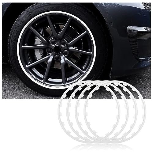 ZHEYANG Felgenschutz Felgenschutzringe Felgenschutz für Alufelgen – Felgenschutz, Reparaturset für Alufelgen in Schwarz (5 Farben erhältlich)(Color:White,Size:21in)
