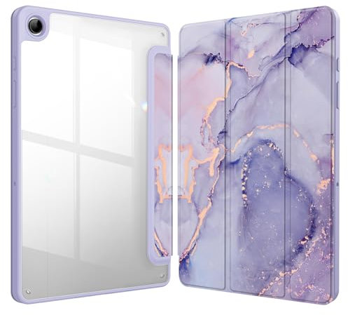 FINTIE Custodia per Samsung Galaxy Tab A9+ 11 Pollici 2023, Antiurto Sottile Case Posteriore Trasparente Cover con Auto Sveglia/Sonno per Tab A9 Plus (SM-X210/X216/X218), Lilla Marble