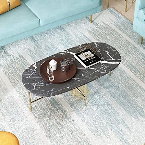 Meubles 100/120cm Table Basse Moderne du Milieu du siècle avec Base en X pour la décoration de Salon/Bureau, métal, Verre/Or/marbre