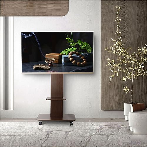 DRYIC 32-65 Soporte de Suelo para TV con Estante de Madera Que Puede Levantar el Soporte para TV en casa y Oficina