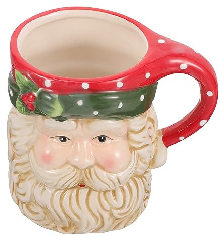 Luxshiny Taza De Papá Noel Taza Clásica De Cabezas De Santa Tazas De Café De Noel Taza De Té De Navidad Taza De Leche Navideña Taza con Diseño De Asa Oficina Cerámica Manejar Taza De Agua