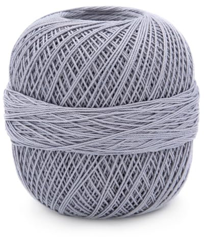Häkelgarn 10 von Gründl, Filethäkelgarn,Stärke 10, 50 g / 280 m,100% Baumwolle, NS 1,25-1,5 (10 silbergrau)