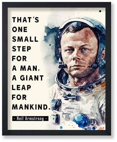 Poster Master Riesiges Poster Leap For Mankind – Neil Armstrong Druck – Motivierende Zitate Kunst – Geschenk für Männer und Frauen – inspirierende Wanddekoration für Wohnzimmer, Schlafzimmer oder