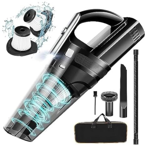 DKSooozs Aspirateur de Voiture Rechargeable Portable sans 8000PA Aspiration Puissante pour Voiture, Maison et Bureau