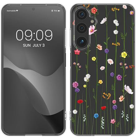 kwmobile Custodia Compatibile con Samsung Galaxy A15 5G - Cover Silicone TPU - Protezione Back Case - Esplosione Primaverile multicolore/trasparente