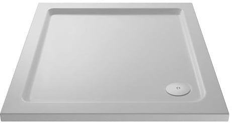 Balterley 900 x 900 mm Square Shower Tray, Slimline Slip Resistant Shower Trays, Durable Stone Resin Base Trays for Bathroom Enclosure Cubicle, Lightweight Square Shape Tray for Wetroom (White)