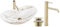 GTM Design Aufsatzwaschbecken Set mit Waschtischbatterie und Stopfen - Aufsatzwaschbecken Oval für Badezimmer - Modern Waschbecken ohne Hahnloch - Waschbecken mit Armature - Modell 8
