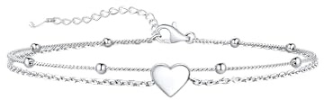Supcare Fußkettchen für Damen Mädchen 925 Sterling Silber Fußkette Armband Charm Minimalist Fußschmuck Sommer Barfuß Anklet Strand Fußband Accessoire Modeschmuck für Muttertag Valentinstag