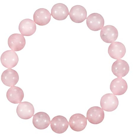 8mm Rosenquarz Armbänder für Damen, WGXIA Natürliche Edelstein Armband Stressabbau Angst Armband Heilungs Stretch Armband Rosa Kristall Perlen Schmuck Geschenk