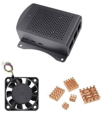 Aktiver Lüfter aus Aluminiumgehäuse für RPI 5 Computer-Mainboard-Schutzbox für RPI5-Board aktive Kühlbox