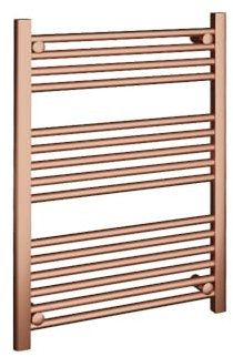 600mm (w) x 800mm (h) Straight Brushed Copper Heated Towel Ladder Rail Bathroom Radiator - 1624 BTUs