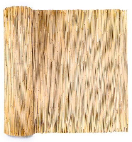 interGo Sichtschutzmatte, Schilfrohrmatte Premium 120x600cm (HxB), Sichtschutz aus dichtem Schilf, Schlfmatten für Balkon, offene Terrasse und Gartenzäunen